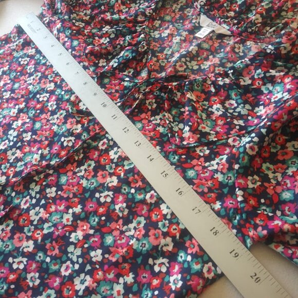 Croft & Barrow multicolored floral women's size PXS long sleeve blouse - Picture 8 of 15